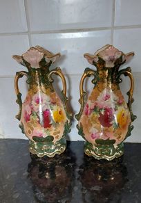 Beautiful pair of antique mantel vases
