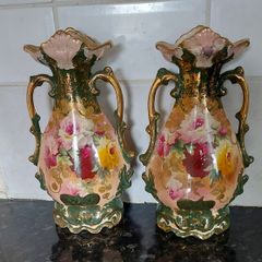 Beautiful pair of antique mantel vases