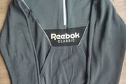 Reebok Classic Grey Half Zip Sweatshirt Big Back Logo Size M