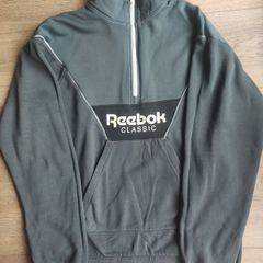 Reebok Classic Grey Half Zip Sweatshirt Big Back Logo Size M