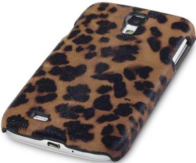New Samsung I9500 Galazy S4 Covert Pu Leather Back Case Cover Leopard Print / Red Textured Design