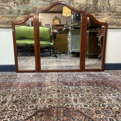 Fruitwood French Carved Tri-Fold Mirror.