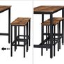_Bar Table Set with 2 Bar Stools Kitchen Counter with Bar Chairs Kitchen Table and Kitchen Chairs Industrial Design Image 3