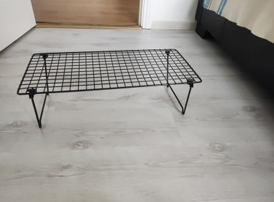 Pair of Black Folding Shoe Racks Cabinet Organiser Shelves