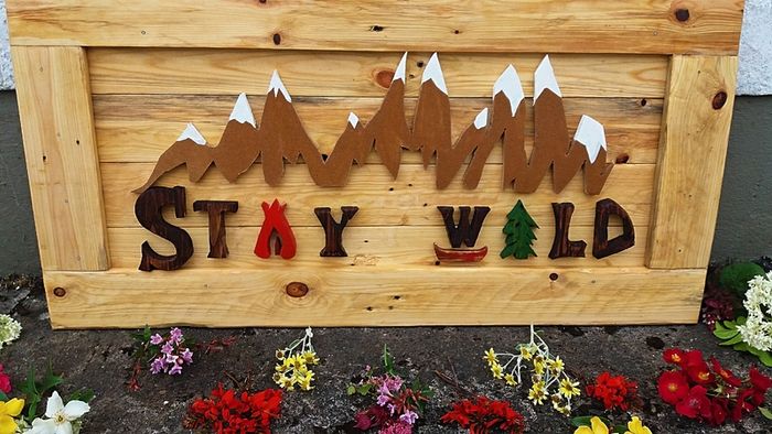 NEW Rustic STAY WILD Wood Art Wall Sign