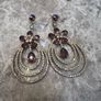 Gold and Bronze Crystal Costume Earrings Image 2