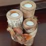 Rustic Natural Wood Tealight Candle Holder Image 2