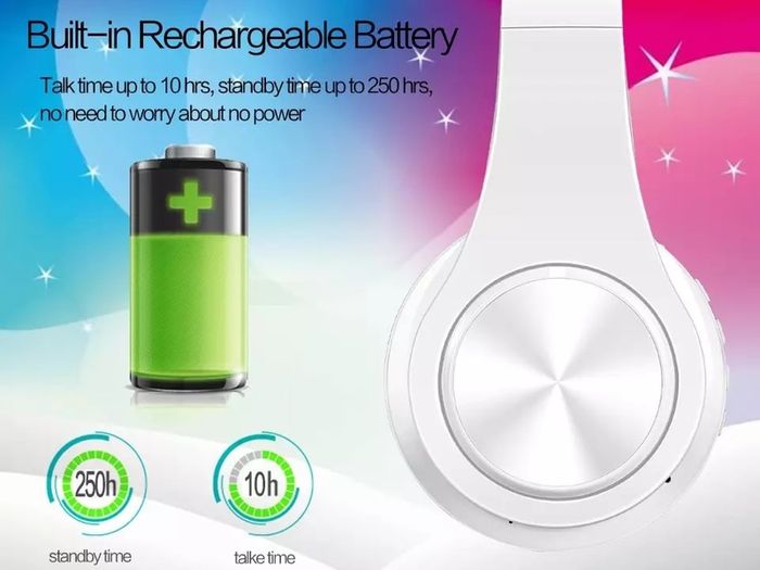 Wireless Headphones Bluetooth Stereo FM Radio Build-in MIC with 3.5mm Jack