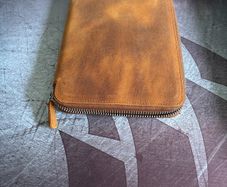 Galen Leather 20 pen zip storage case Crazy Horse leather