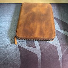 Galen Leather 20 pen zip storage case Crazy Horse leather