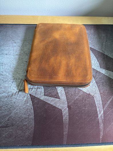 Galen Leather 20 pen zip storage case Crazy Horse leather