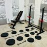 Workout Set Adjustable Rack Bench Weights Barbell Dumbbells Image 5