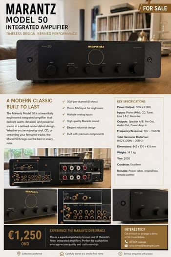 Marantz Model 50 Integrated Amplifier Black