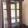 Vintage The Bombay Company Mirrored Curved Glass Wood Curio Cabinet Image 2