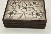 Italian Mid Century Modern Jatoba and Silver Plated Cigarette Box
