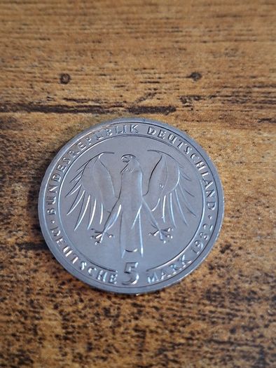 Germany, 5 Deutsche Mark 1982 D, Johann Wolfgang von Goethe - free standard postage