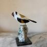 Hand-Carved Gemstone Goldfinch on Natural Crystal Base Image 2