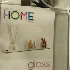 Bathroom glass shelve with brackets , new