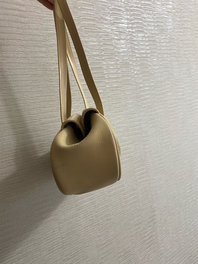 Beige suede handbag
