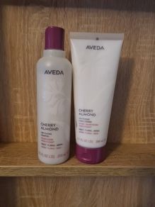 Aveda Cherry Almond Softening Shampoo (250 ml) and Conditioner (200 ml) set.  Silicone Free