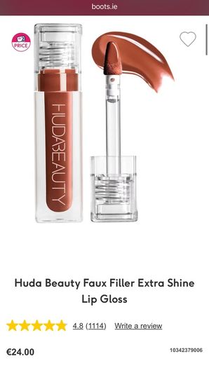Huda Beauty Faux Filler Extra Shine Lip Gloss Foxy