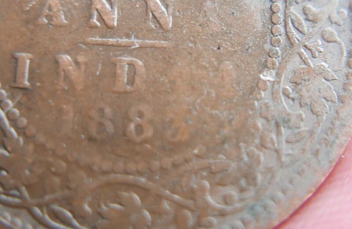 British India 1883 Queen Victoria Quarter Annas