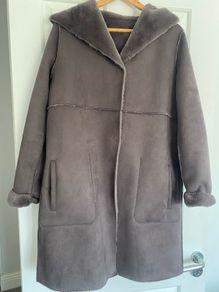 Zara faux suede / fur coat