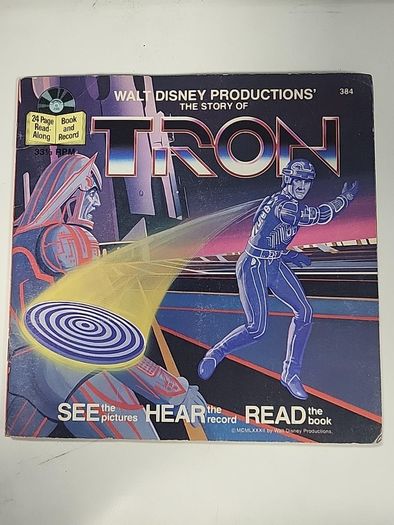 Walt Disney Tron 1982 Read Along Book and Record