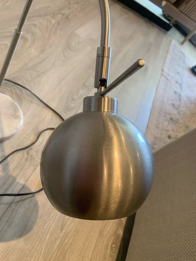 Brush nickel globe lamp with marble base