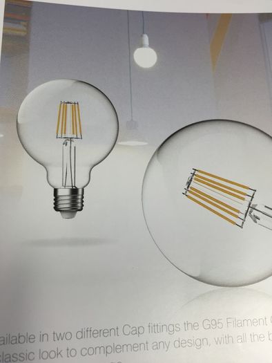 G95 Globe Bulb Filament Bulbs 8 cm Radius