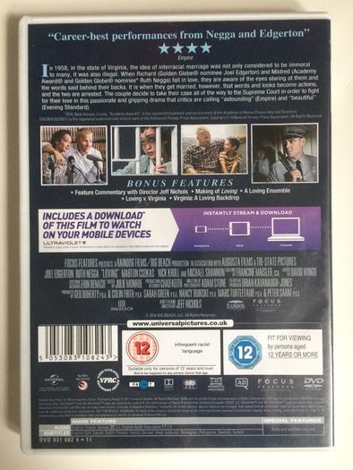 Loving [2016] Joel Edgerton & Ruth Negga [Movie DVD]