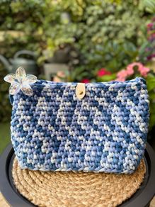 Blue Tote Handbag