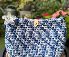 Blue Tote Handbag