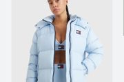 Tommy Jeans Women Alaska Down Puffer Jacket - Light Blue - Size M UK 14 - BNWT RRP 240
