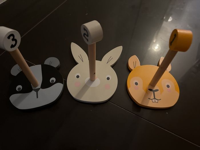 wooden wildlife ring toss