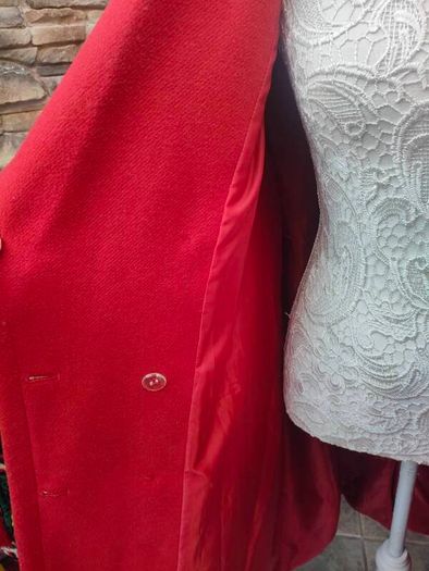 Red Double breasted overcoat uk20