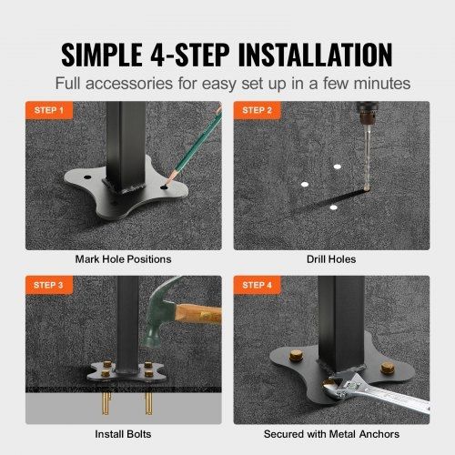 Outdoor Stair Railing, Fits for 1-4 Steps Transitional Wrought Iron Handrail, Adjustable Exterior Stair Railing, Handrails for Concrete Steps with Installation Kit, Matte Black Outdoor Handrail