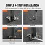 Outdoor Stair Railing, Fits for 1-4 Steps Transitional Wrought Iron Handrail, Adjustable Exterior Stair Railing, Handrails for Concrete Steps with Installation Kit, Matte Black Outdoor Handrail Image 3