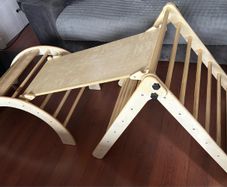 Wooden climbing set