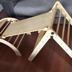 Wooden climbing set