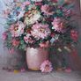 Robert Helman Original Textured Oil Painting Flowers Vase Signed Framed Image 4