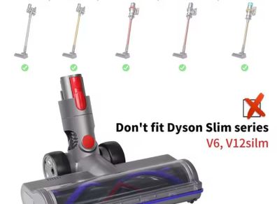 Newest Direct Drive Cleaning Head Compatible with Dyson V7 V8 V10 V11 V15 Vacuum Cleaner For Short Pile Carpets