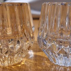 Decorative glass tealight holders X 4