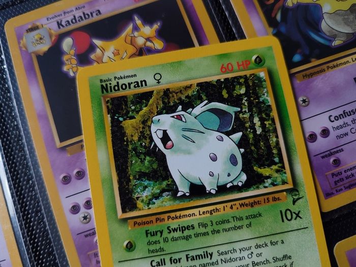 Nidoran Female ! from Base Set 2 ! RARE Near Mint - Mint Condition ! 2000 ! Vintage Pokemon Card !
