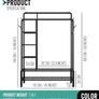 Heavy Duty Clothes Rail, 120KG Black Metal Rack With Double Hanging Clothing Rail, Shoe Rack, Storage Shelves & 4 Coat Hooks, Wardrobe Clothes Rails For Bedroom Office Shop Image 3