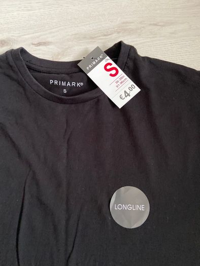 BNWT Men's Black Longline T-shirt Size Small