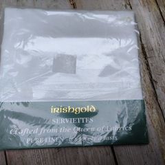 Irish Linen napkins, Linen Damask, linen serviettes, Vintage Irish Linen