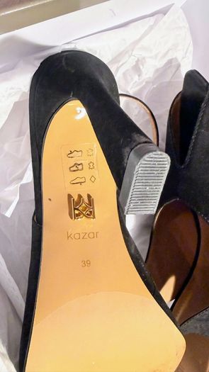 Kazar Lyria-02 Black Suede Slingback Heels EU 39 / UK 6 Worn Once