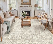 Vintage Rugs Living Room Area Rug 300x400cm Brown Washable Machine Washable Non Slip Large Retro Rug,for Living Room Bedroom Dining Room Office Indoor Low Pile Carpet