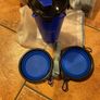 Portable Pet Water Bottle and Food Container for Travel 2-in-1 Dual Chamber Bottle with 2 Collapsible Bowls Dogs Cats Feeder Water Food Bottle Outdoor Travel Image 2